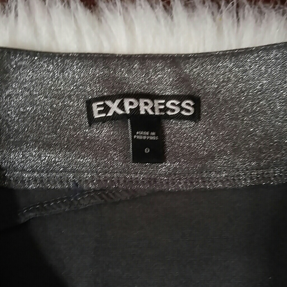 Express silver metallic stretch mini bandage skirt size 0 - Picture 4 of 6